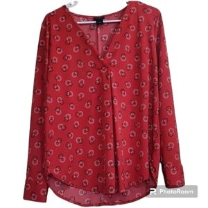 Ann Taylor Geometric Blouse, size L